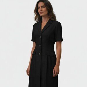 Vintage Fattaneh Bahari 2 Piece Elegant Black Blazer Dress Size 16